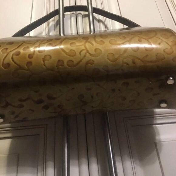 VINTAGE TAPESTRY BOX PURSE CLUTCH WITH METAL - Picture 5 of 6